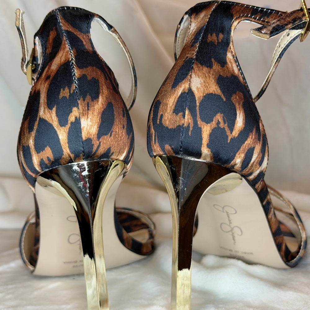 Jessica Simpson Qamille Leopard Print Strappy Stiletto Heels size 8 new - Picture 8 of 15